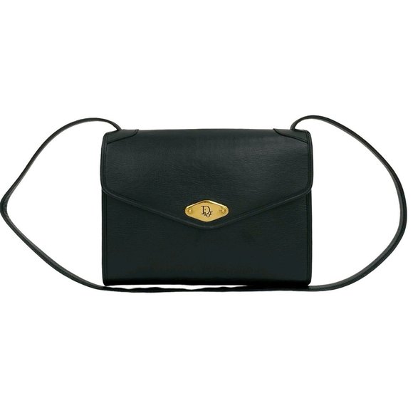 DIOR Vintage Black Leather Shoulder Bag - Picture 1 of 10